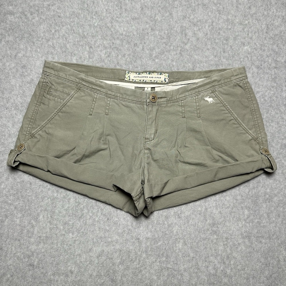 Vintage Y2K Abercrombie and Fitch Shorts Womens 6 Micro Mini Moose Logo Pleated